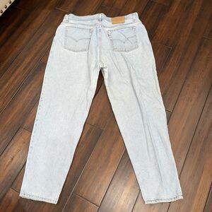 Vtg Levis 522 Mom Jeans Womens 20 Light Blue Denim Tapered High Rise USA